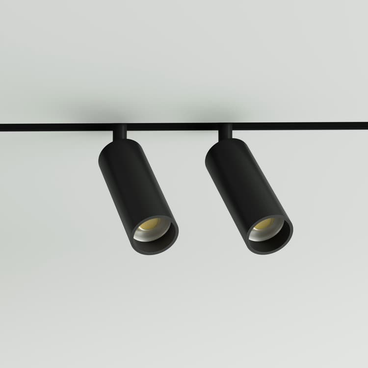 Трековий магнітний світильник подвійний TUBE 34mm, 8W 1280Lm Чорний