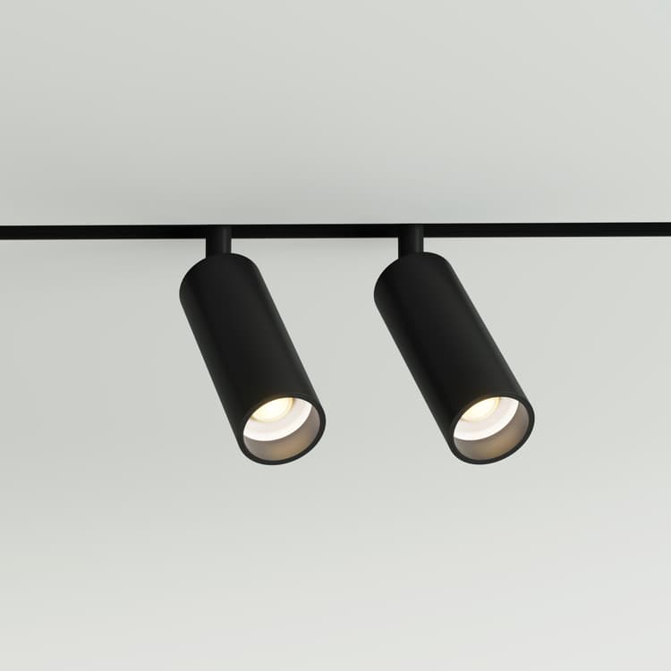Трековий магнітний світильник подвійний TUBE 34mm, 8W 1280Lm Чорний