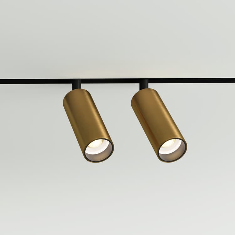 Трековий магнітний світильник подвійний TUBE 34mm, 8W 1280Lm Золотий