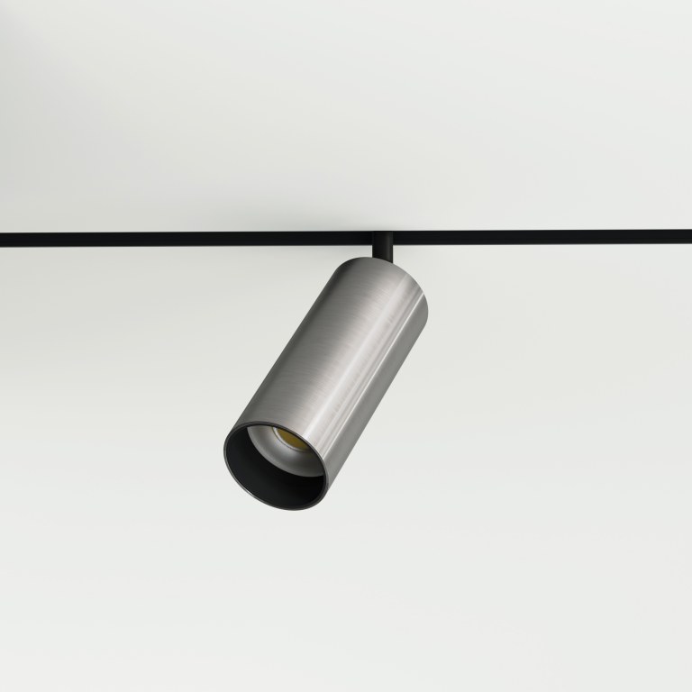 Lumineka TUBE 40 — трековий світильник 48V, Brushed Aluminium, вид 3/4
