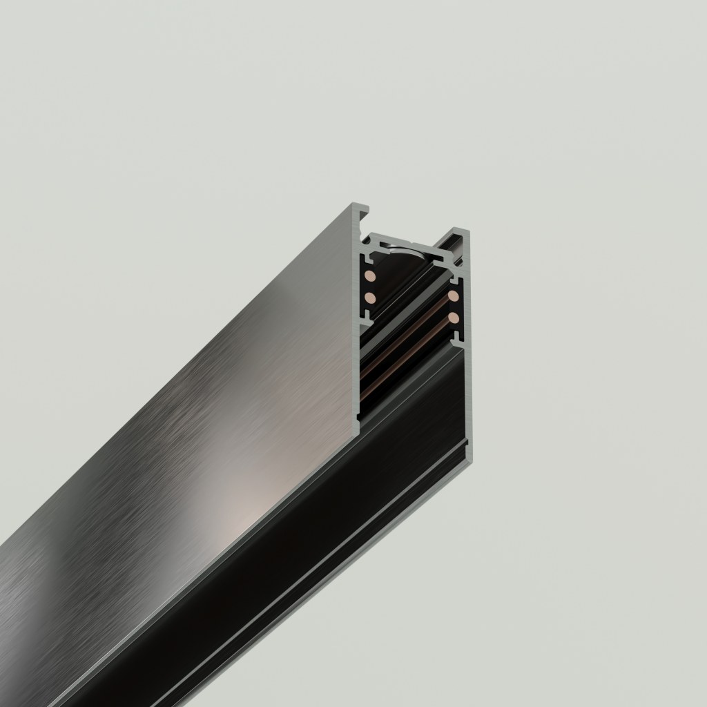 Накладний шинопровід N-TRAC у кольорі Brushed Aluminum